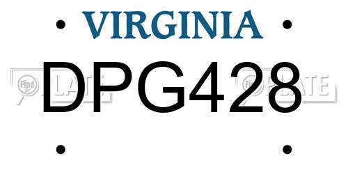 DPG428 Virginia License Plate