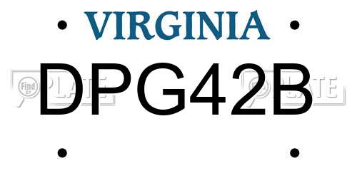 DPG42B Virginia License Plate