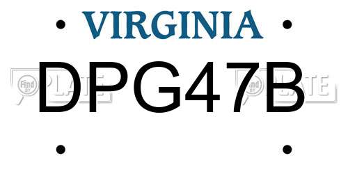 DPG47B Virginia License Plate