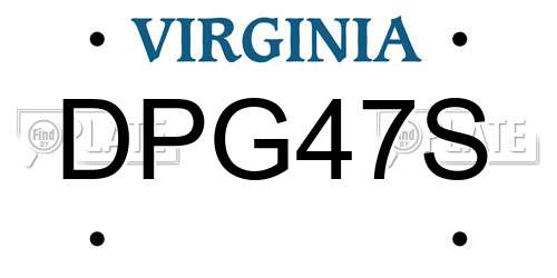DPG47S Virginia License Plate