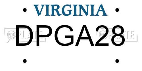DPGA28 Virginia License Plate