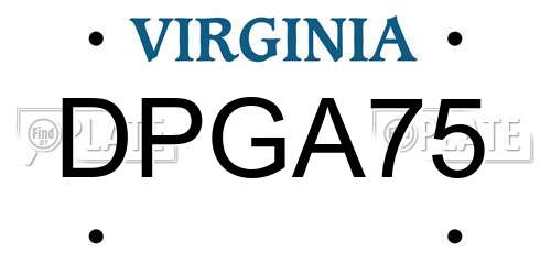 DPGA75 Virginia License Plate
