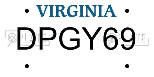 DPGY69 Virginia License Plate