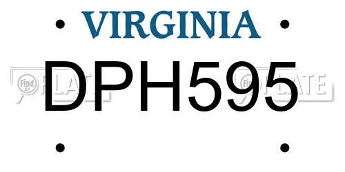 DPH595 Virginia License Plate