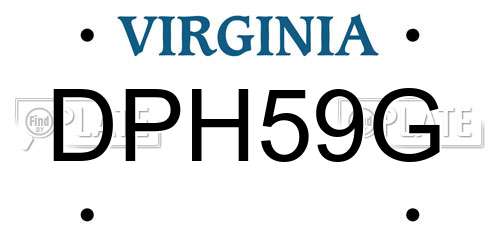 DPH59G Virginia License Plate
