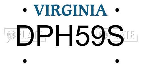 DPH59S Virginia License Plate