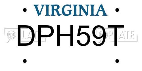 DPH59T Virginia License Plate