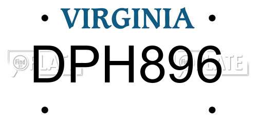 DPH896 Virginia License Plate