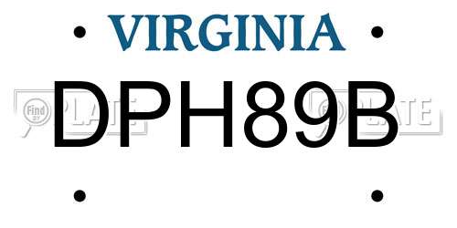 DPH89B Virginia License Plate