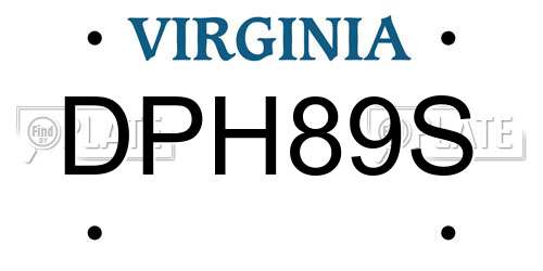 DPH89S Virginia License Plate