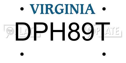 DPH89T Virginia License Plate