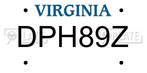 DPH89Z Virginia License Plate