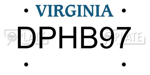 DPHB97 Virginia License Plate