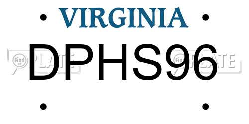 DPHS96 Virginia License Plate