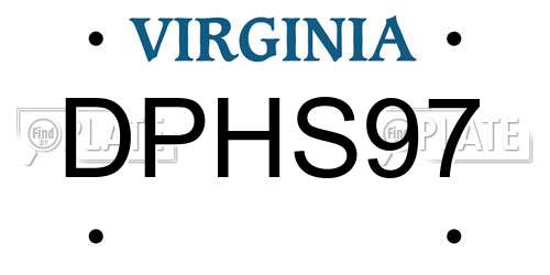 DPHS97 Virginia License Plate