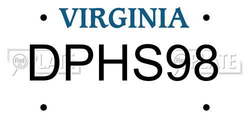DPHS98 Virginia License Plate
