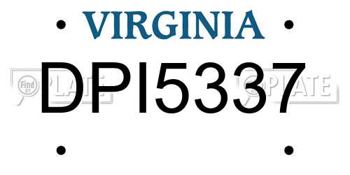 DPI5337 Virginia License Plate