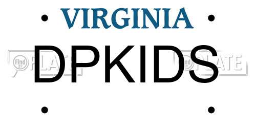 DPKIDS Virginia License Plate