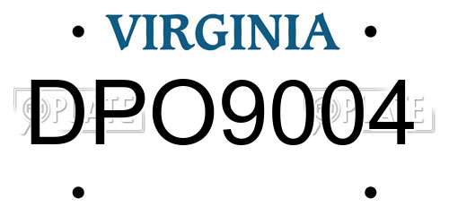 DPO9004 Virginia License Plate