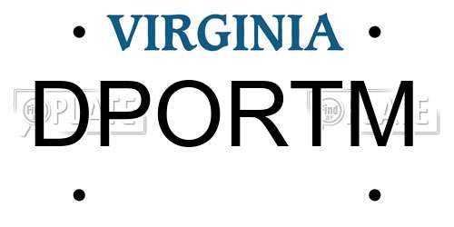 DPORTM Virginia License Plate