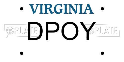 DPOY Virginia License Plate