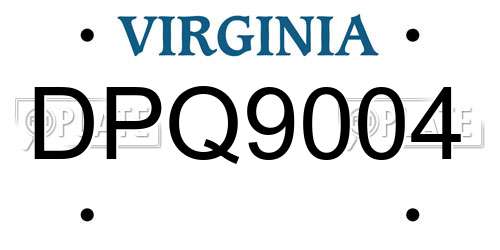 DPQ9004 Virginia License Plate