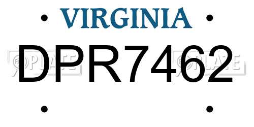 DPR7462 Virginia License Plate