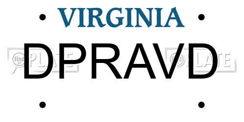 DPRAVD Virginia License Plate