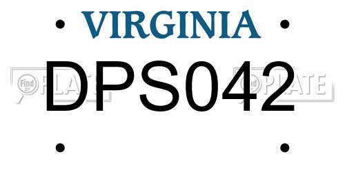 DPS042 Virginia License Plate