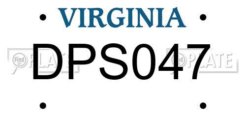 DPS047 Virginia License Plate