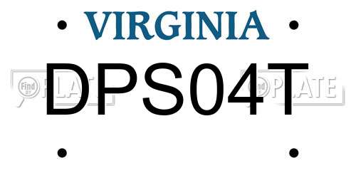 DPS04T Virginia License Plate