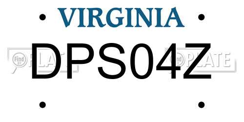 DPS04Z Virginia License Plate