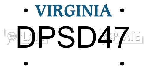DPSD47 Virginia License Plate