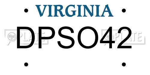 DPSO42 Virginia License Plate