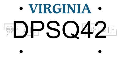DPSQ42 Virginia License Plate