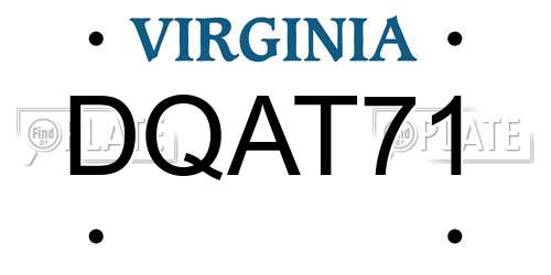 DQAT71 Virginia License Plate