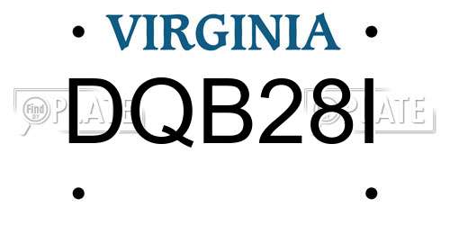 DQB28I Virginia License Plate