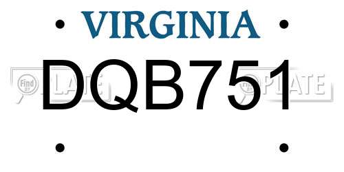 DQB751 Virginia License Plate