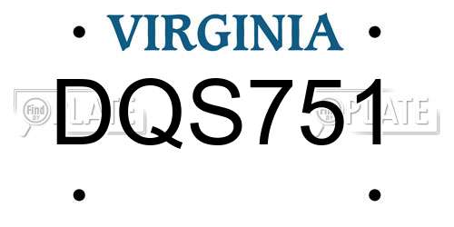 DQS751 Virginia License Plate