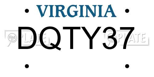 DQTY37 Virginia License Plate
