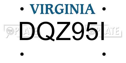 DQZ95I Virginia License Plate