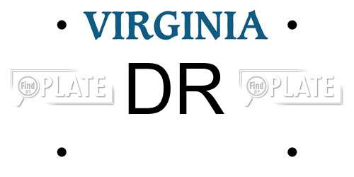 DR Virginia License Plate