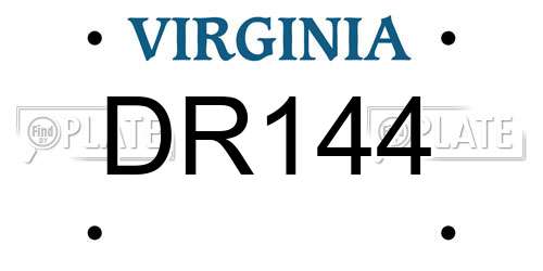 DR144 Virginia License Plate
