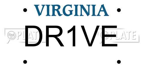 DR1VE Virginia License Plate
