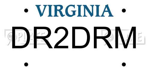 DR2DRM Virginia License Plate