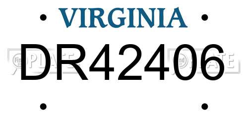 DR42406 Virginia License Plate