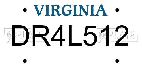 DR4L512 Virginia License Plate