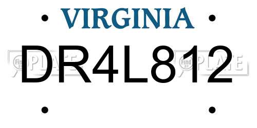 DR4L812 Virginia License Plate