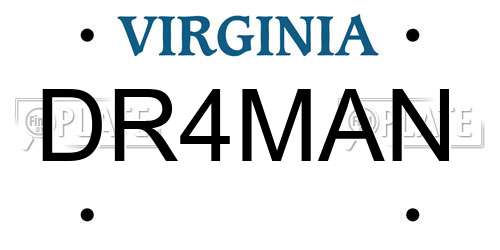 DR4MAN Virginia License Plate