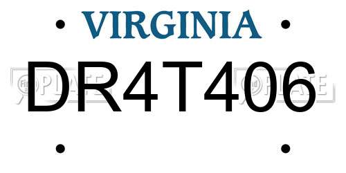 DR4T406 Virginia License Plate